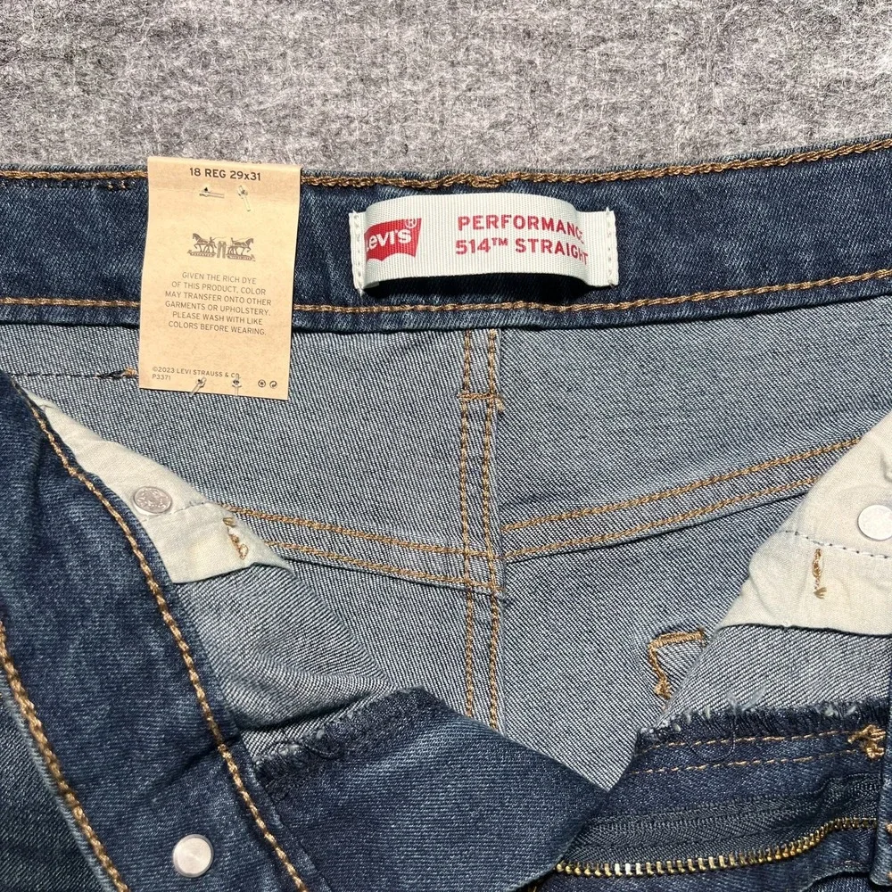 Levi's 514 Straight Fit Boys Performance Jeans - 18‎ Regular - 29 x 31 NEW NWT